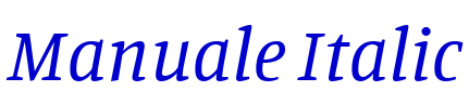 Manuale Italic 字体